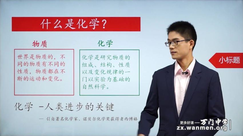 万门中学初三化学-人教版化学九年级全册（62讲）（超清视频）