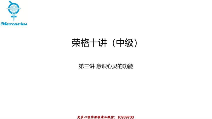 许浚荣格心理学概念（荣格中级十讲）网络课程录音+课件PDF
